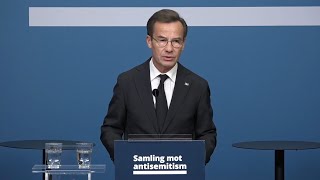 Statsminister Ulf Kristersson står värd för symposium om antisemitismen i Sverige [upl. by Alliber]