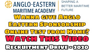 How to give Anglo Eastern Sponsorship Online Test from home during LockdownExplained by MarineR Sk [upl. by Barnabe505]