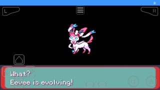 Pokemon Theta Emerald X Eevee evolves into Sylveon [upl. by Stoffel]