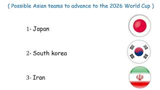 Possible Asian teams advancing to the 2026 World Cup🏆🏆🏆 [upl. by Asennav]