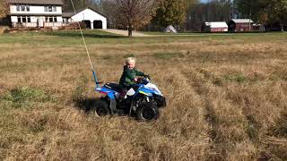 Under 2 year old on Polaris Outlaw 50 Quad ATV [upl. by Narik823]