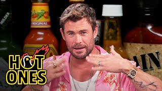 Chris Hemsworth Gets Nervous While Eating Spicy Wings  Hot Ones [upl. by Lederer]