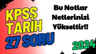 58 Bu KPSS Tarih Notları ve Bilgileri Netlerini Yükseltir  KPSS 2024  Ali Gürbüz [upl. by Oibaf]