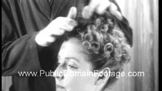 1938 Womens Hair styles 1930s archival footage wwwPublicDomainFootagecom [upl. by Lyret]