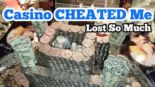 THE CASINO CHEATED ME  Playing The High Limit Coin Pusher Jackpot WON MONEY ASMR [upl. by Fadiman]