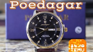 POEDAGAR 836GDBKL watch Unboxing and review My first Temu purchase [upl. by Eelyme981]