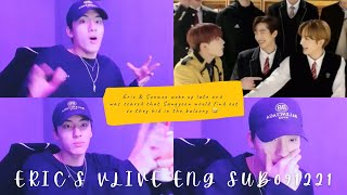 091221 The Boyz Eric VLIVE Eng Sub Cuts  Eric amp Sunwoo woke up late and was scared of Sangyeon 😂 [upl. by Novad]