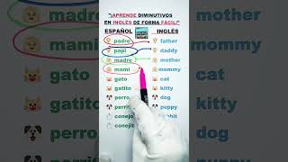 Diminutivos en inglés papi mami gatito perrito y más ¡Suscríbete para mejorar tu vocabulario [upl. by Tobias]