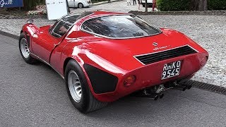 1968 Alfa Romeo 33 Stradale 20 V8 Engine Sound Warm Up amp Driving [upl. by Swec146]