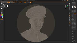 Cpt Sir Tom Moore  basrelief timelapse Zbrush [upl. by Atikel751]