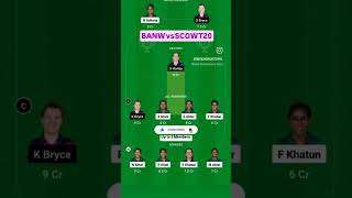 BAN W vs SCO W T20 I dream11 shorts short viralshorts viralvideo dream11team bangladesh t20 [upl. by Enimzaj]