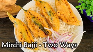 Mirchi Bajji  two ways  Spicy Mirchi Bajji with two Stuffings [upl. by Giuditta]