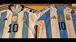 2023 vs 2024 Adidas Lionel Messi Argentina Home Jersey Comparison Which Kit Looks Better [upl. by Olimreh]