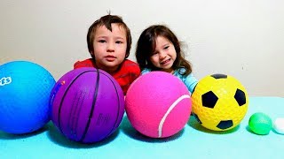 Learn Colors with Sport Ball and Indoor Playtime with Play Tunnels for Toddlers and Children [upl. by Adnav247]