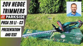 Parkside PHSA 20Li C3 Hedge Trimmer  Test and Presentation [upl. by Diver]