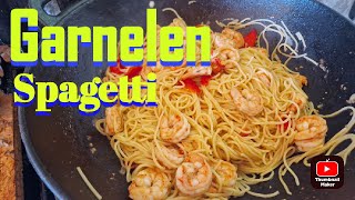 Spagetti mit Garnelen und Hummerfleisch lecker bbqsaxe [upl. by Archambault]