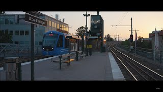 Sweden Stockholm tram ride from Stora Essingen to Liljeholmen [upl. by Warga]