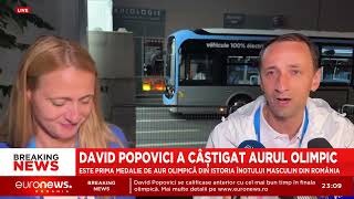 Camelia Potec după ce Popovici a devenit campion olimpic ”Am plâns Am văzut un David puternic” [upl. by Nylave]