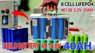 DIY 40AH 12V 40138 LiFePO4 Battery Bank For Solar Power [upl. by Ardelia523]