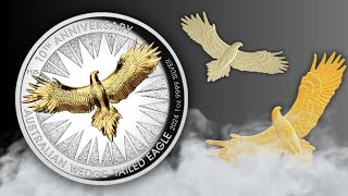 Australian Wedgetailed Eagle 2024 1oz gold gilded Silver Proof Coin [upl. by Loella503]