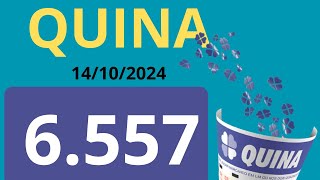 Resultado de hoje da Quina Concurso 6 557 Sorteio dia 14102024 [upl. by Verne]