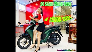 Vision 2021 amp 2020 xanh rêu nhám ll giá xe vision 2021 ll trả góp lãi ưu đãi [upl. by Hako]