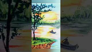 Acrylic landscape painting acrylicpainting viralshorts trendingshorts art painting [upl. by Adlanor775]