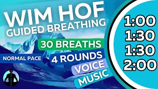 WIM HOF Guided Breathing Meditation  30 Breaths 4 Rounds Normal Pace  Up to 2min [upl. by Helali]