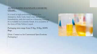 Alfa Olefin Sulfonate Cosmetic Grade by CHOICE ORGANOCHEM LLP from Hyderabad [upl. by Oilegor]