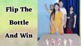 Flip The Bottle And Win Apple Cup  Family Games  trending viralvideo viralvideos [upl. by Hcelemile]