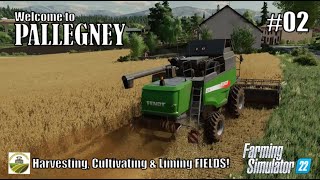 Harvesting Cultivating amp Liming FIELDS  02 PALLEGNEY  FS22  PlayStation 5 [upl. by Scandura240]