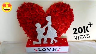 DIY Marriage gift ideas  Special Gift for weddingAnniversary  Heart showpiece making with paper [upl. by Helga]