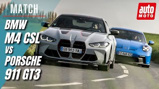 BMW M4 CSL vs Porsche 911 GT3  des chiffres et des lettres [upl. by Ecnarrot]