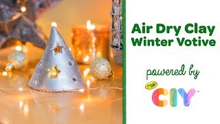 DIY Air Dry Clay Winter Votive  Crayola CIY Create It Yourself [upl. by Humfrid]