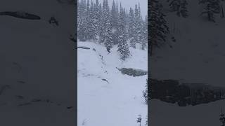 360 off cliff skiing 360 viralshort powder [upl. by Jorgenson651]