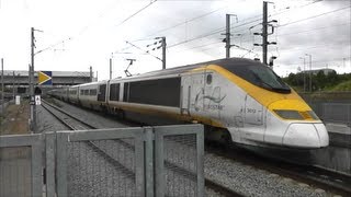 Trains at Ebbsfleet International  300713 [upl. by Nylirrej]