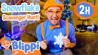 Blippis Snowflake Scavenger Hunt  2 HOURS OF BLIPPI CHRISTMAS VIDEOS  Christmas BlippiToys [upl. by Nnael740]