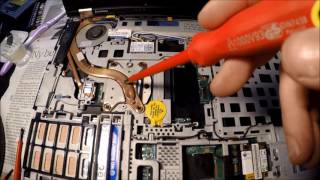 Lenovo T410 Thinkpad fan cleaning and internals [upl. by Mast]