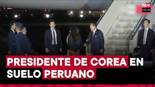 Yoon SukYeol presidente de la República de Corea llegó al Perú para participar del foro APEC 2024 [upl. by Solhcin495]