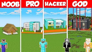 SECURITY BASE HOUSE BUILD CHALLENGE  Minecraft Battle NOOB vs PRO vs HACKER vs GOD  Animation [upl. by Norehc]