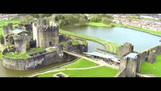 Castles from the Clouds Caerphilly Castle  Cymru or Awyr Castell Caerffili [upl. by Fleeman]