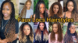 Elegant Faux Locs Hairstyles  Dreadloc Hairstyles  Marley Twist Braiding Hair  Butterfly Locs [upl. by Eatnoed152]