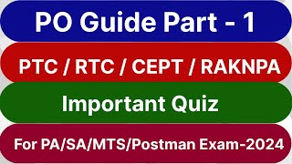 PTC RTC CEPT RAKNPA quiz for pa sa mts postman exam 2024  Classes for pa sa mts postman [upl. by Heiner]