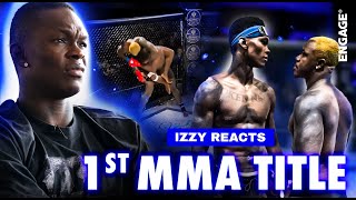 Israel The Last Stylebender Adesanya Reacts To Winning His First MMA Belt [upl. by Nahtannhoj]