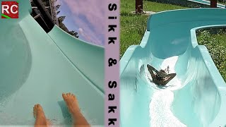 Bø Sommarland  Sikk amp Sakk open water slides  offene Wasserrutschen in Norway [upl. by Tressia]