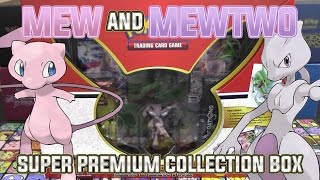 OPENING A MEW AND MEWTWO SUPER PREMIUM COLLECTION BOX OF POKEMON CARDS [upl. by Lachman654]