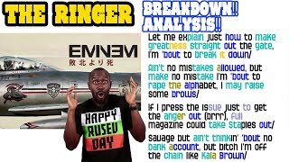 Eminem  The Ringer LyricsRhymes BREAKDOWN ANALYSIS and REACTION [upl. by Dnarud731]