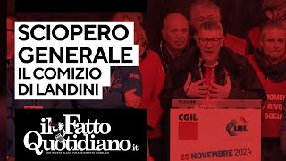 Sciopero generale il comizio conclusivo di Maurizio Landini [upl. by Bethany]