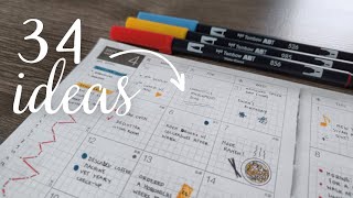 34 Ways to Use the Monthly Pages of Your Planner  bonus sidebar ideas [upl. by Nolham]