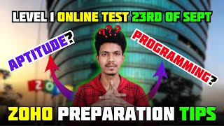 Zoho Online test level 1 Programming or Aptitude  23rd of September  Zoho Interview Preparation [upl. by Linson]